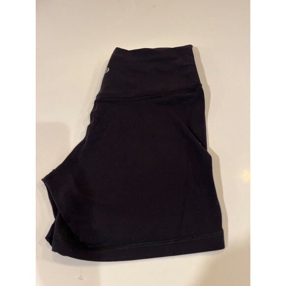Lululemon Black High-Waisted Womens Athletic Shorts Size 10 Stretchy Comfortable - Picture 5 of 6